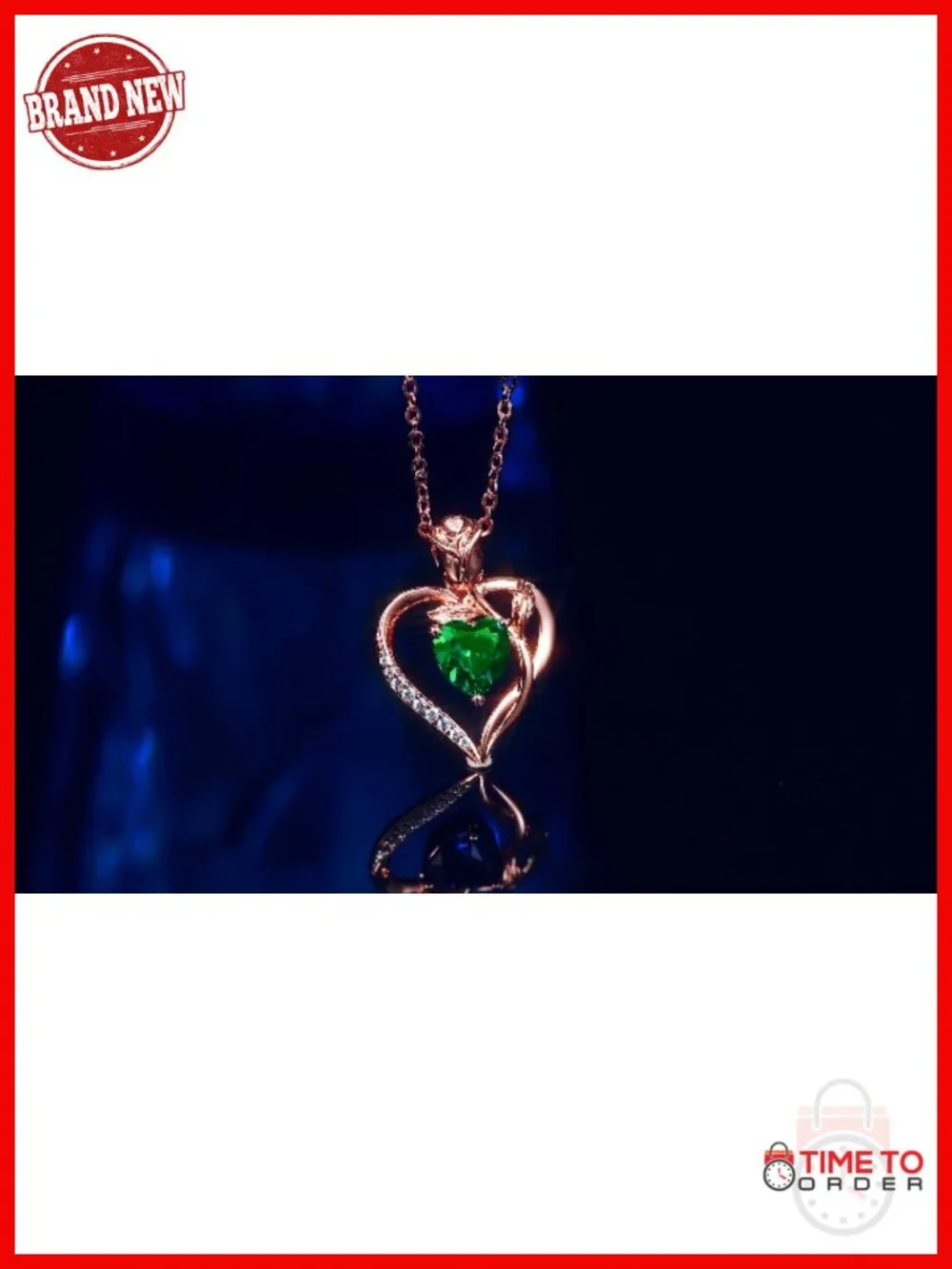 1.2CT Heart Pendant Necklace Moissanite S925 Sterling Silver 18K Rose Gold